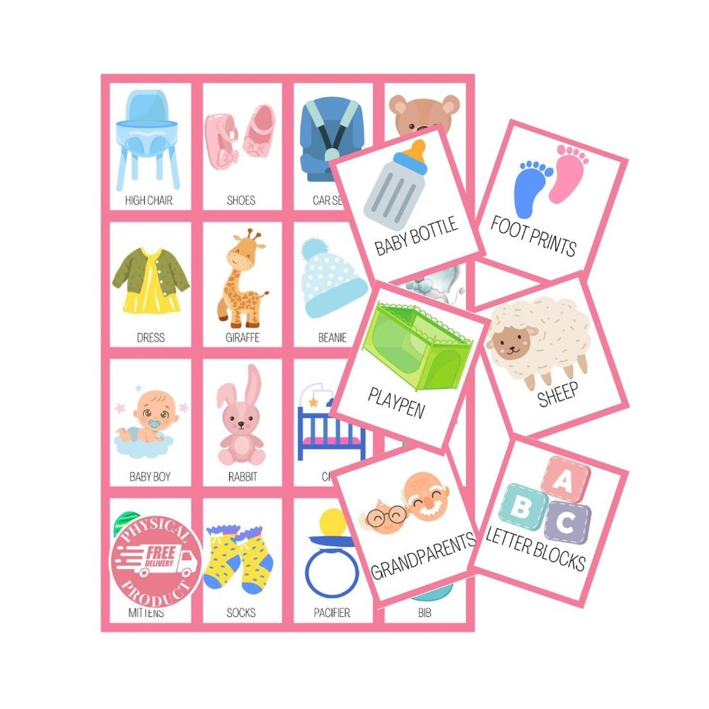 Baby Shower Games - 100 Boards Girl - Baby Gender Reveal Games - Party Favors